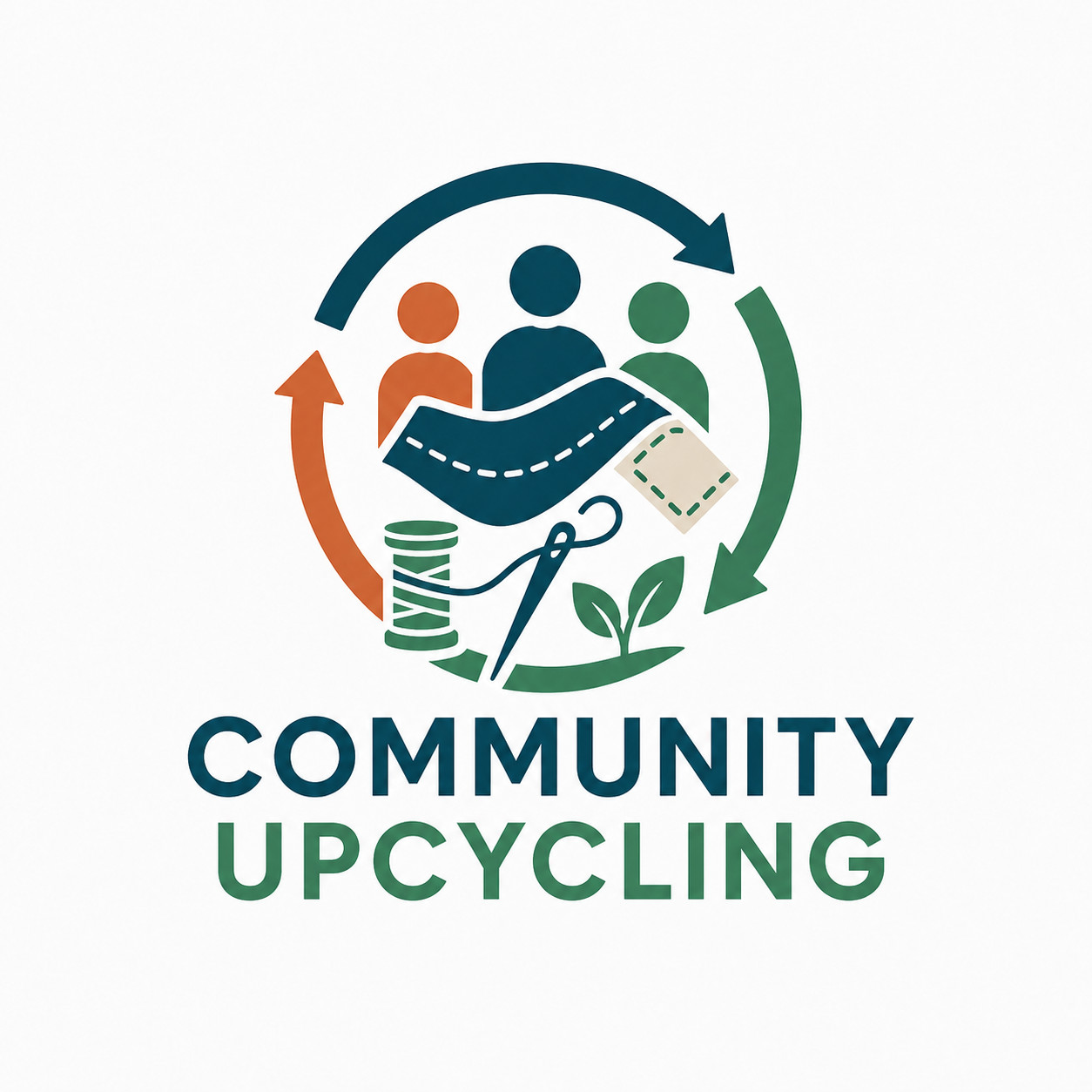 Illustration of community textile upcycling and livelihood
